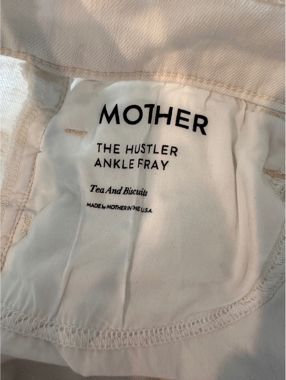 MOTHER The Hustler Ankle Fray Jeans In Tea and Biscuits White Wash Women’s sz 27 - Picture 8 of 15